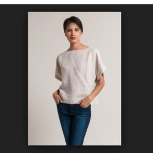 Black Crane Linen Box Tee